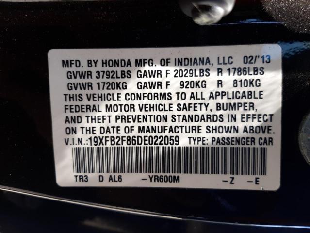 Photo 10 from auction – 2013 HONDA CIVIC EX with VIN 19XFB2F86DE022059
