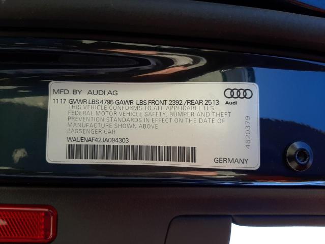 Photo 10 from auction – 2018 AUDI A4 PREMIUM with VIN WAUENAF42JA094303