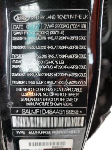 Photo 10 from auction – 2010 LAND ROVER RANGE ROVE with VIN SALMF1D48AA318858