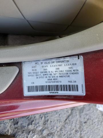 Photo 10 from auction – 2004 VOLVO S40 with VIN YV1VS27524F040719