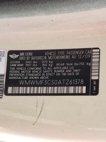 Photo 10 from auction – 2010 MINI COOPER with VIN WMWMF3C50ATZ61378