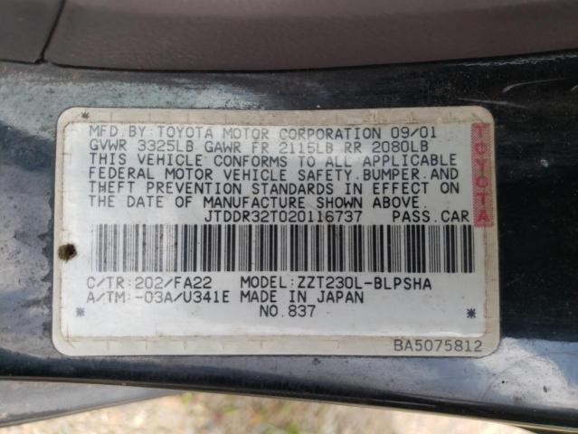 Photo 10 from auction – 2002 TOYOTA CELICA GT with VIN JTDDR32T020116737