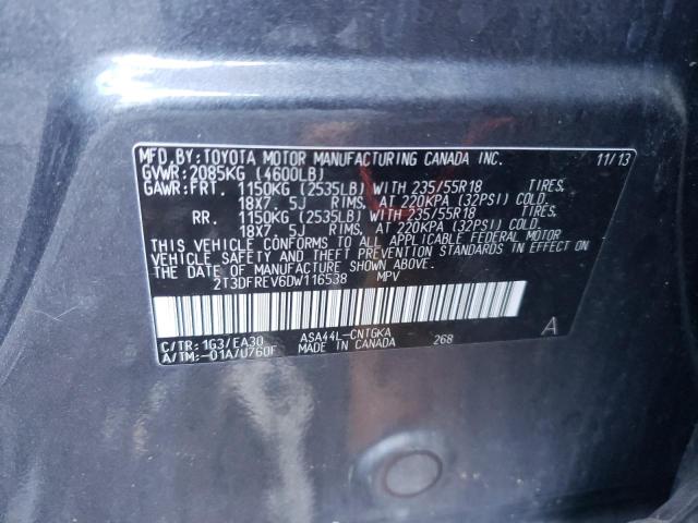 Photo 10 from auction – 2013 TOYOTA RAV4 LIMIT with VIN 2T3DFREV6DW116538