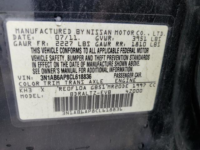 Photo 10 from auction – 2012 NISSAN SENTRA 2.0 with VIN 3N1AB6AP8CL618836