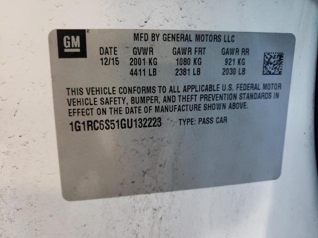 Photo 10 from auction – 2016 CHEVROLET VOLT LT with VIN 1G1RC6S51GU132223