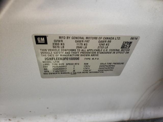 Photo 10 from auction – 2015 CHEVROLET EQUINOX LS with VIN 2GNFLEEK0F6100096