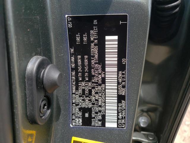 Photo 10 from auction – 2017 TOYOTA HIGHLANDER with VIN 5TDBZRFH5HS431488