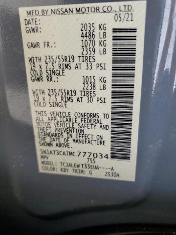 Photo 10 from auction – 2021 NISSAN ROGUE SL with VIN 5N1AT3CA7MC777034