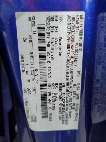 Photo 10 from auction – 2014 FORD FOCUS SE with VIN 1FADP3K20EL443855