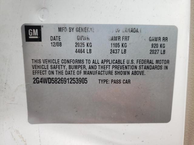 Photo 10 from auction – 2009 BUICK LACROSSE C with VIN 2G4WD582691253905