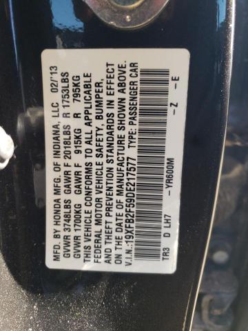 Photo 10 from auction – 2013 HONDA CIVIC LX with VIN 19XFB2F59DE217577