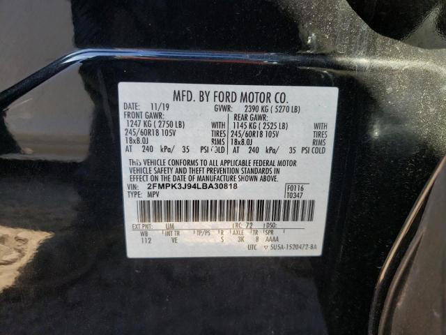 Photo 10 from auction – 2020 FORD EDGE SEL with VIN 2FMPK3J94LBA30818