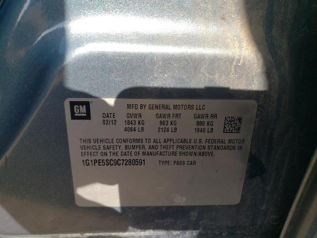 Photo 10 from auction – 2012 CHEVROLET CRUZE LT with VIN 1G1PE5SC9C7280591