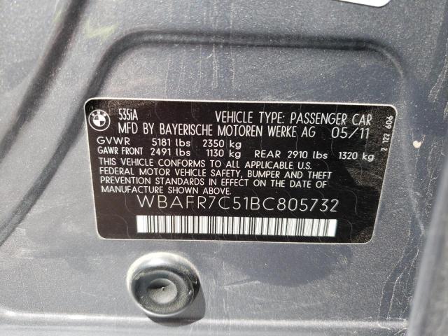 Photo 10 from auction – 2011 BMW 535 I with VIN WBAFR7C51BC805732