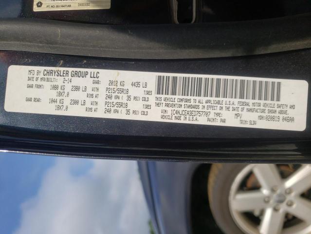 Photo 10 from auction – 2014 JEEP COMPASS LA with VIN 1C4NJCEA3ED757707