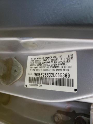 Photo 10 from auction – 2002 HONDA CIVIC EX with VIN 1HGES26832L065369