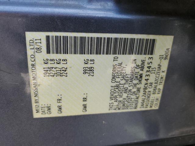 Photo 10 from auction – 2012 NISSAN ALTIMA BAS with VIN 1N4AL2AP8CN433453