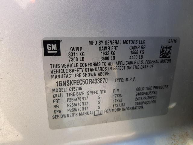 Photo 10 from auction – 2016 CHEVROLET TAHOE SPEC with VIN 1GNSKFEC5GR433870