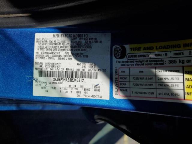 Photo 10 from auction – 2011 FORD FUSION SE with VIN 3FAHP0HA5BR343312