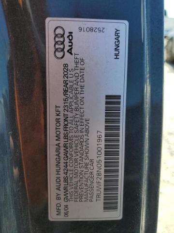 Photo 10 from auction – 2005 AUDI TT 3.2 QUA with VIN TRUWF28N051001967