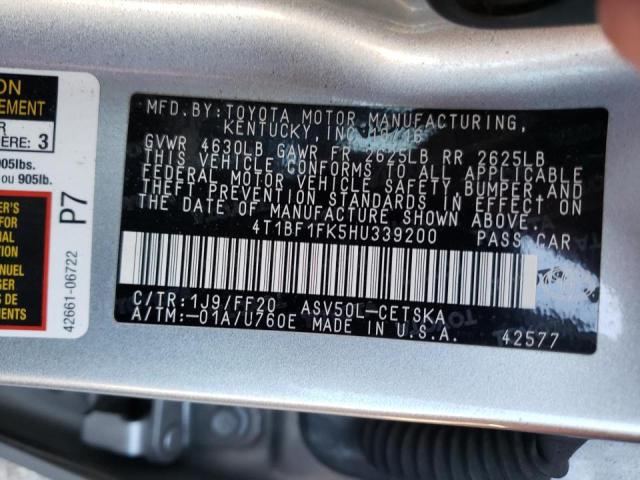 Photo 10 from auction – 2017 TOYOTA CAMRY LE with VIN 4T1BF1FK5HU339200