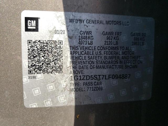 Photo 10 from auction – 2020 CHEVROLET MALIBU LT with VIN 1G1ZD5ST7LF094887