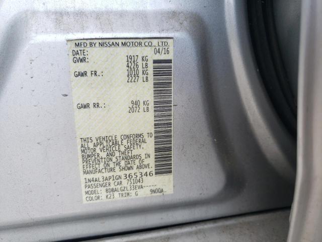 Photo 10 from auction – 2016 NISSAN ALTIMA 2.5 with VIN 1N4AL3AP1GN365346