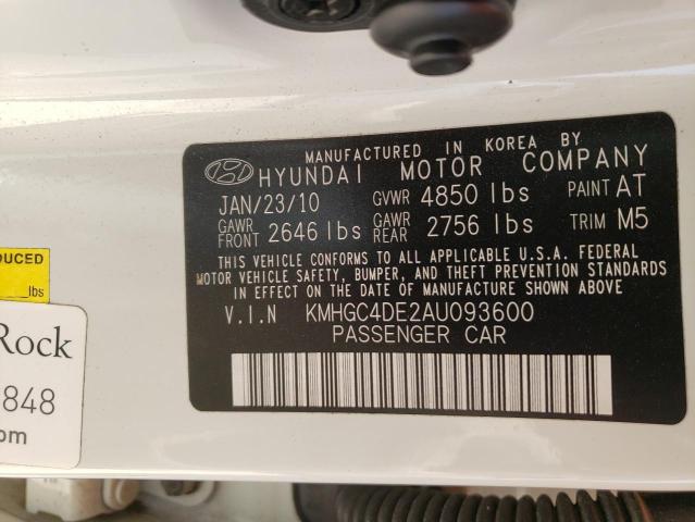 Photo 10 from auction – 2010 HYUNDAI GENESIS 3. with VIN KMHGC4DE2AU093600