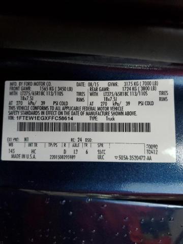 Photo 10 from auction – 2015 FORD F150 SUPER with VIN 1FTEW1EGXFFC58614