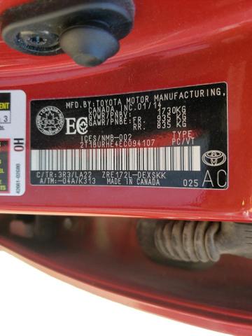Photo 10 from auction – 2014 TOYOTA COROLLA L with VIN 2T1BURHE4EC094107