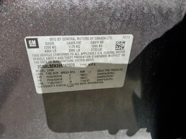 Photo 10 from auction – 2014 CHEVROLET EQUINOX LT with VIN 2GNALBEK2E6167970