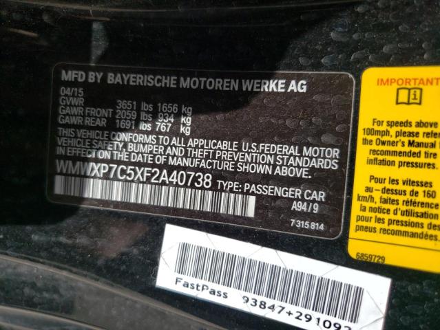 Photo 10 from auction – 2015 MINI COOPER S with VIN WMWXP7C5XF2A40738