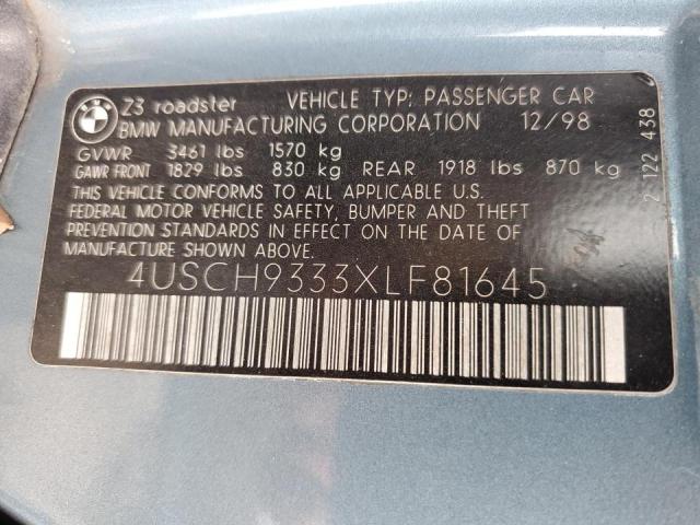 Photo 10 from auction – 1999 BMW Z3 2.3 with VIN 4USCH9333XLF81645