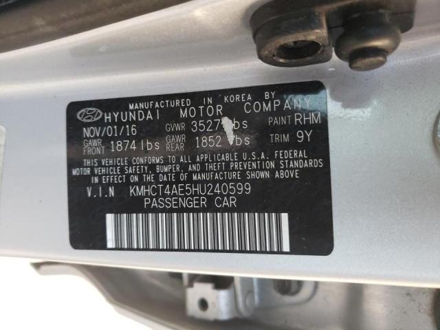Photo 10 from auction – 2017 HYUNDAI ACCENT SE with VIN KMHCT4AE5HU240599