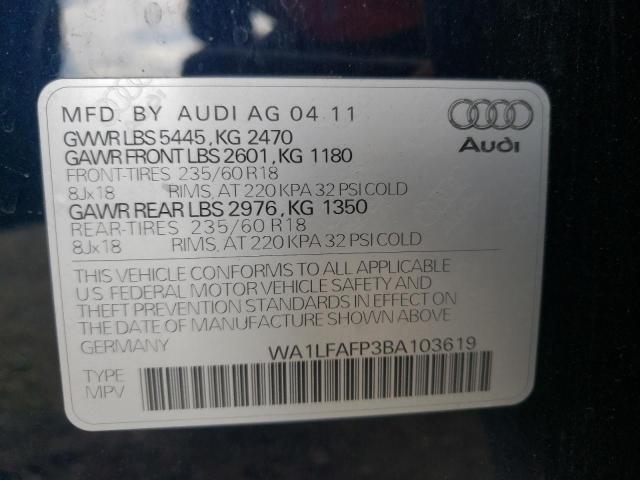 Photo 10 from auction – 2011 AUDI Q5 PREMIUM with VIN WA1LFAFP3BA103619