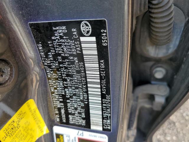 Photo 10 from auction – 2012 TOYOTA CAMRY BASE with VIN 4T4BF1FK1CR164636