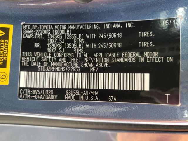 Photo 10 from auction – 2017 TOYOTA HIGHLANDER with VIN 5TDJZRFH0HS422953