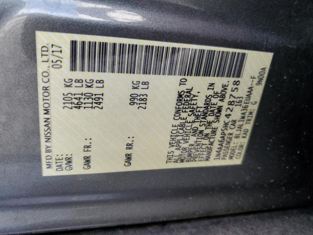 Photo 10 from auction – 2017 NISSAN MAXIMA 3.5 with VIN 1N4AA6AP5HC428758