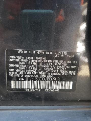 Photo 10 from auction – 2010 SUBARU FORESTER with VIN JF2SH6BCXAH802913