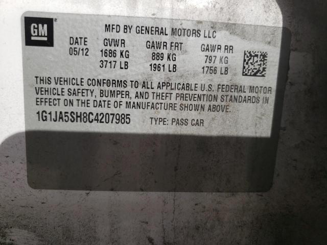 Photo 10 from auction – 2012 CHEVROLET SONIC LS with VIN 1G1JA5SH8C4207985