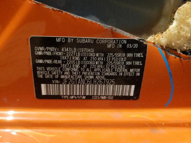 Photo 10 from auction – 2020 SUBARU CROSSTREK with VIN JF2GTANC6LH267925