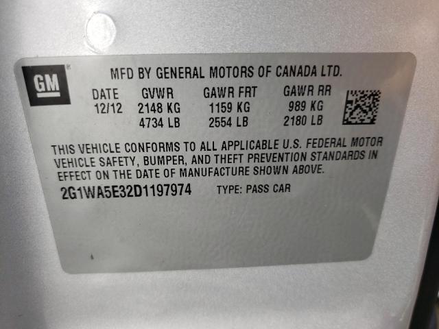 Photo 10 from auction – 2013 CHEVROLET IMPALA LS with VIN 2G1WA5E32D1197974