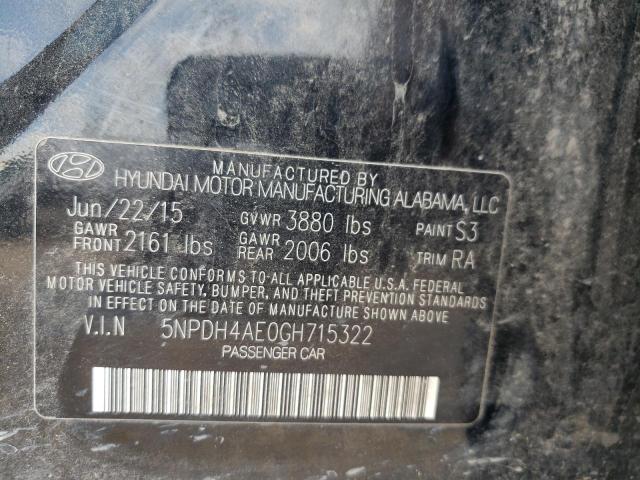 Photo 10 from auction – 2016 HYUNDAI ELANTRA SE with VIN 5NPDH4AE0GH715322