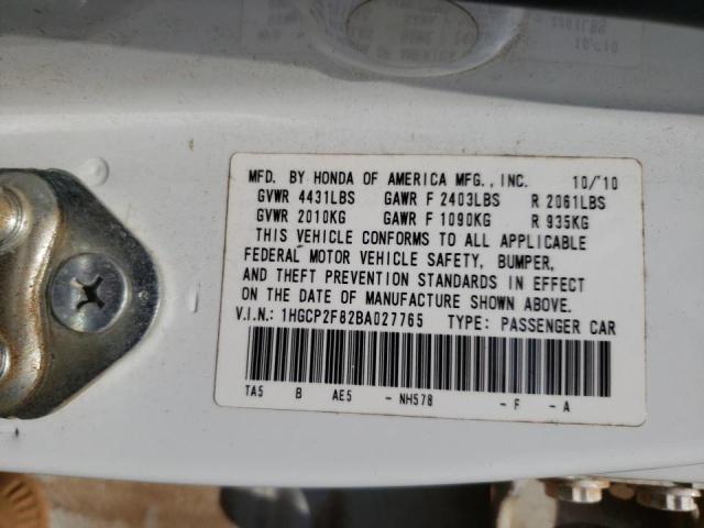 Photo 10 from auction – 2011 HONDA ACCORD EXL with VIN 1HGCP2F82BA027765