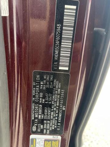 Photo 10 from auction – 2015 KIA SEDONA LX with VIN KNDMB5C14F6075948