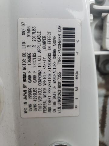 Photo 10 from auction – 2008 HONDA ACCORD LX with VIN JHMCP26318C017355