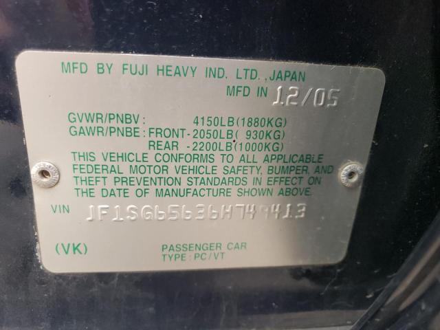 Photo 10 from auction – 2006 SUBARU FORESTER 2 with VIN JF1SG65636H749413