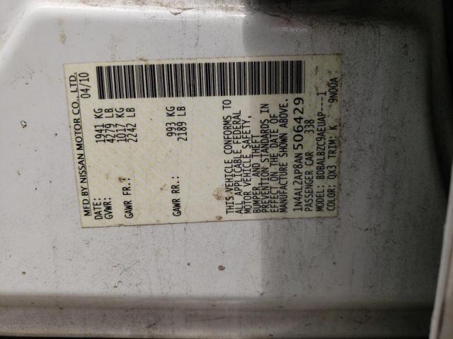Photo 10 from auction – 2010 NISSAN ALTIMA BAS with VIN 1N4AL2AP8AN506429