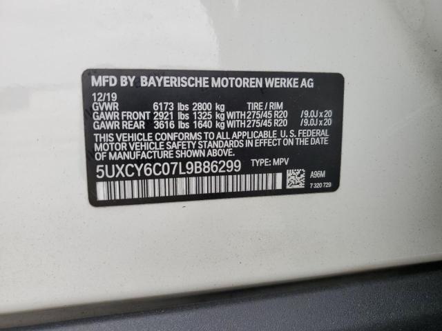 Photo 10 from auction – 2020 BMW X6 XDRIVE4 with VIN 5UXCY6C07L9B86299