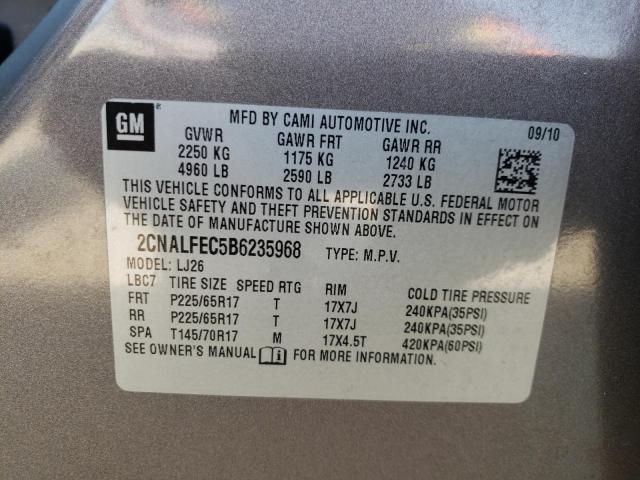 Photo 10 from auction – 2011 CHEVROLET EQUINOX LT with VIN 2CNALFEC5B6235968